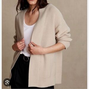 Banana Republic Cotton Ribbed Cardigan Sweater XS New